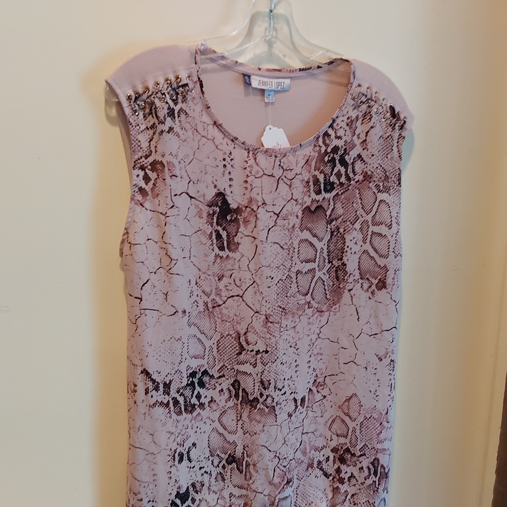 Jennifer Lopez Pink Snake Print Top